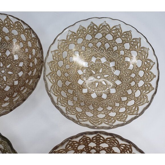 Artistic Accents Turkish Bowl Set Gold Lace Metallic Medallion - Picture 4 of 11